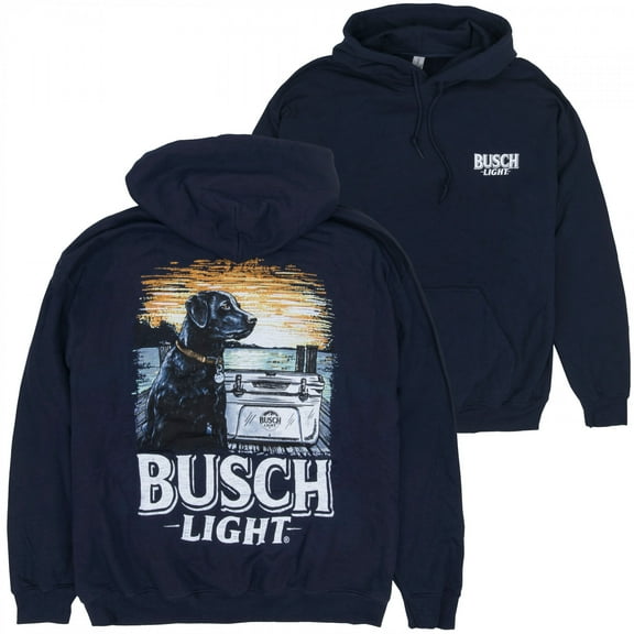 Busch 888304-xlarge Busch Light Mans Best Friend Front & Back Print Pull-Over Hoodie - Blue - Extra Large