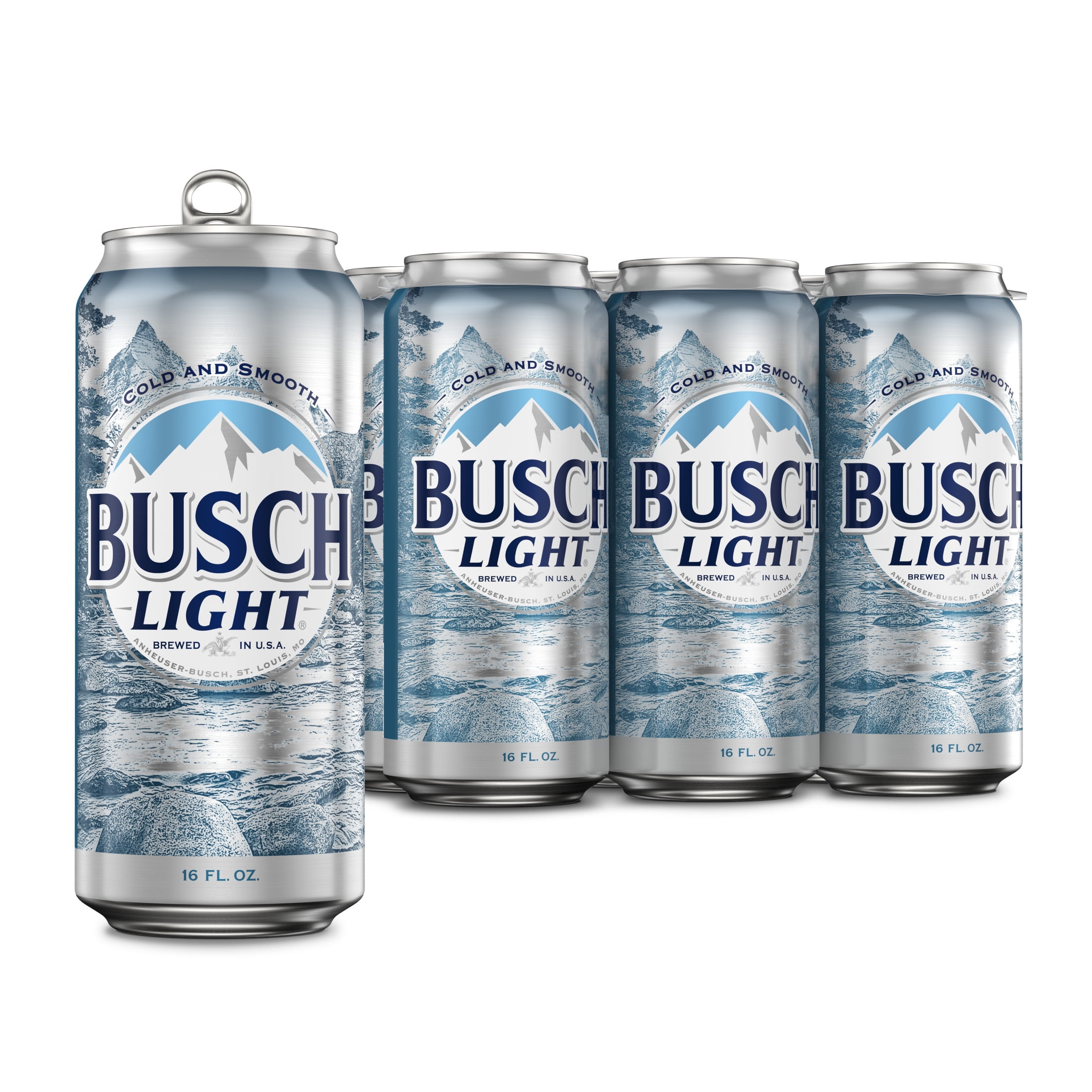 Busch Light American Lager Beer 6 Pack 16 fl oz Aluminum Cans 4.1% ABV