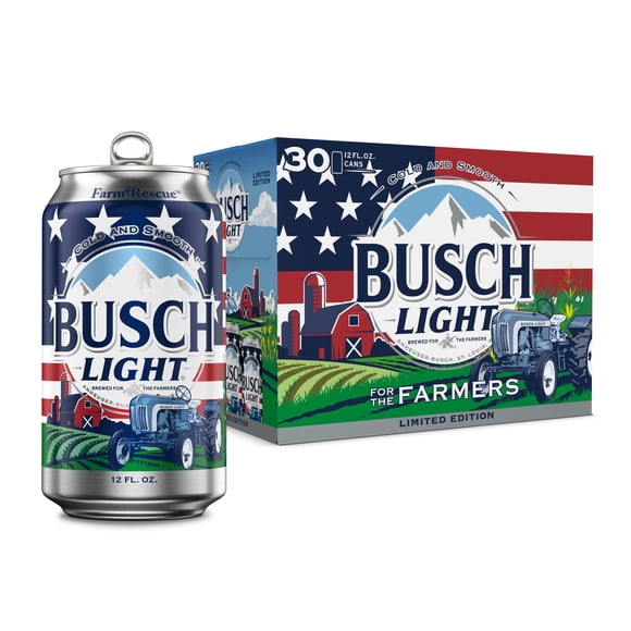 Busch Light American Light Lager Beer 30 Pack 12 fl oz Aluminum Cans 4.1% ABV
