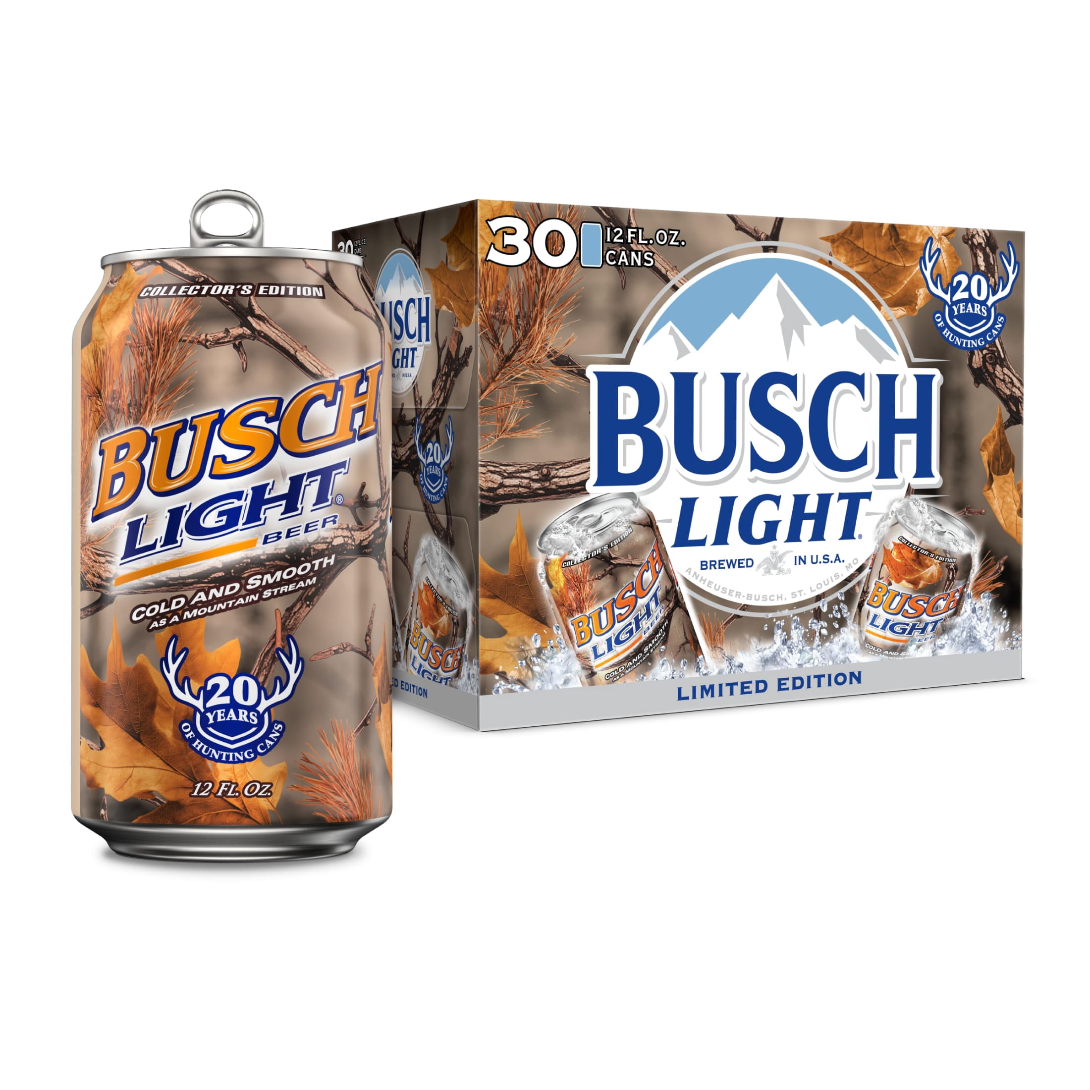 Busch Light American Light Lager Beer 30 Pack 12 fl oz Aluminum