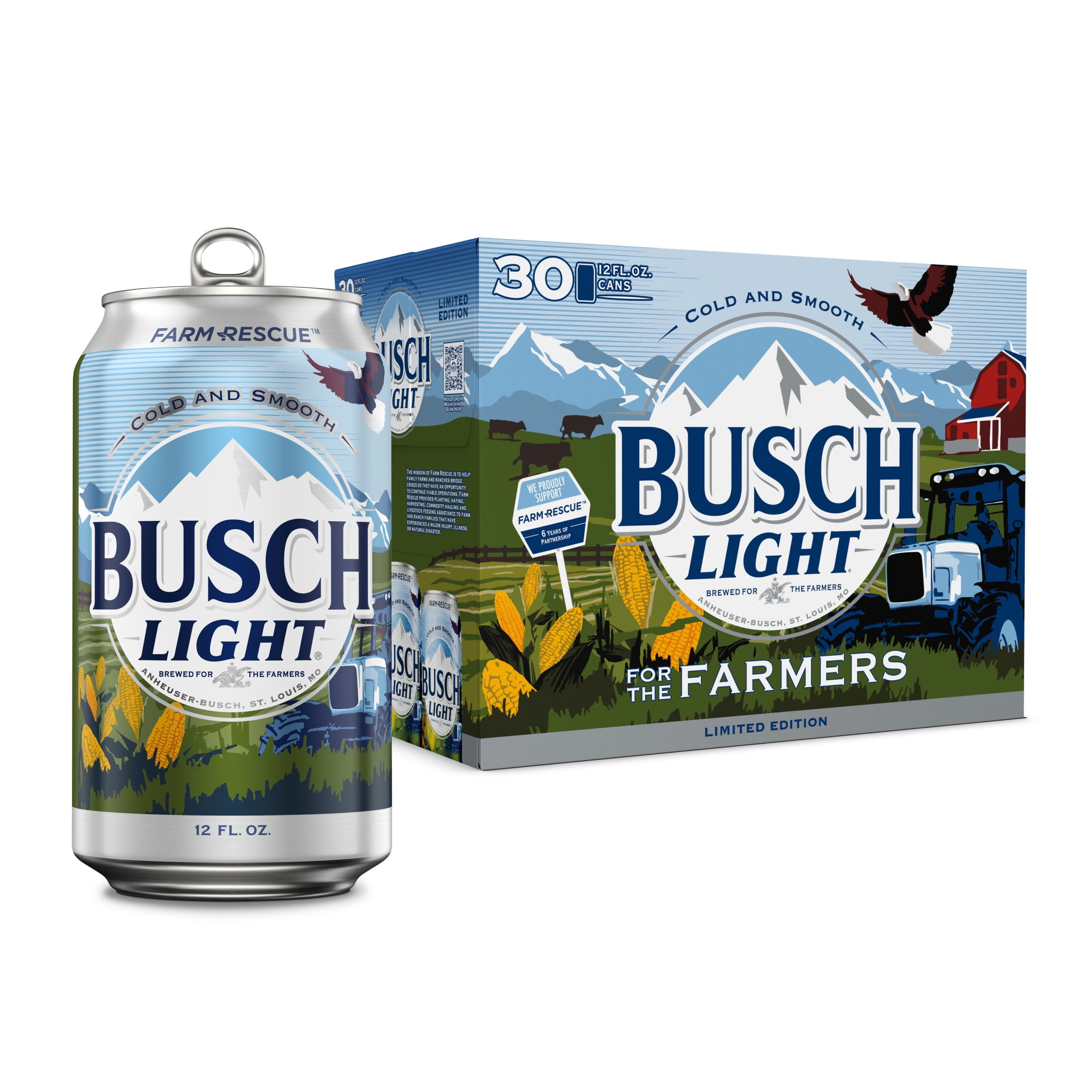 Busch Light American Light Lager Beer 30 Pack 12 fl oz Aluminum Cans 4.1% ABV