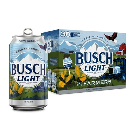 Busch Light American Light Lager Beer 30 Pack 12 fl oz Aluminum Cans 4.1% ABV