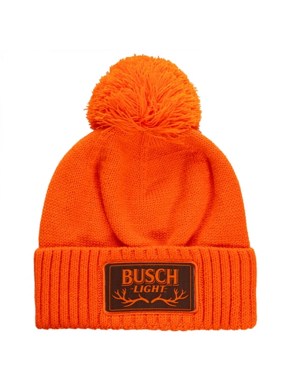 Antler Patch Woven Cuff Pom Beanie