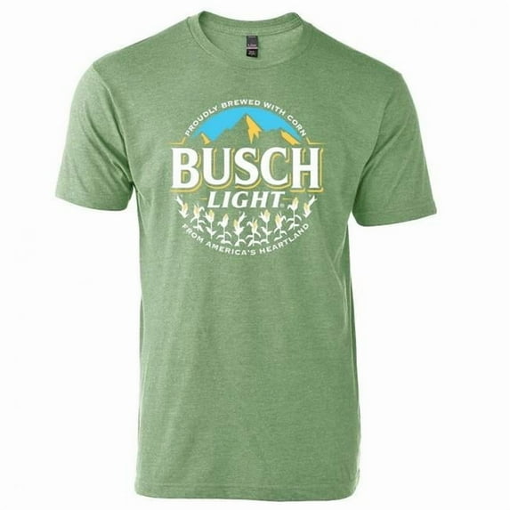Busch Light Beer Proudly Brewed with Corn Circle Logo T-Shirt, Large