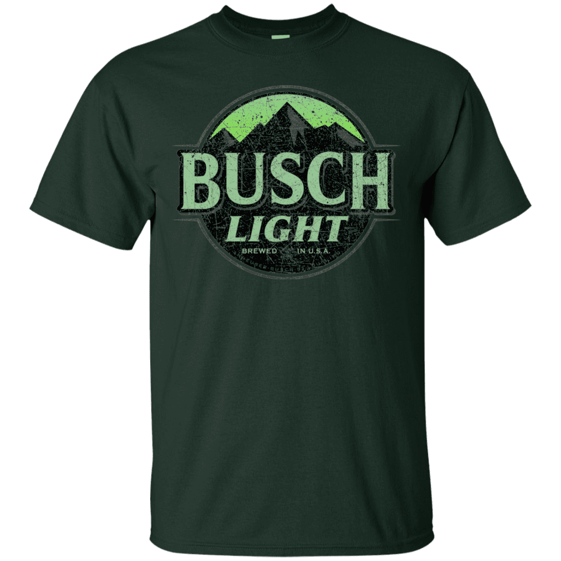Busch Light Beer TShirt Custom Designed Color Green Label Pattern
