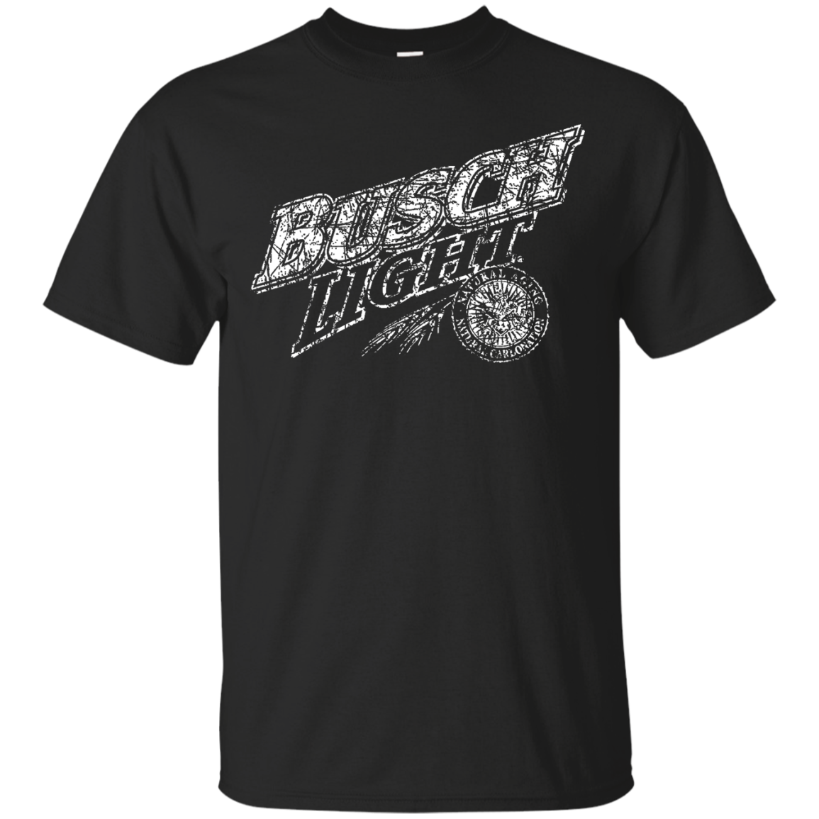 Busch Light Beer TShirt, Custom Designed White Worn Label Pattern