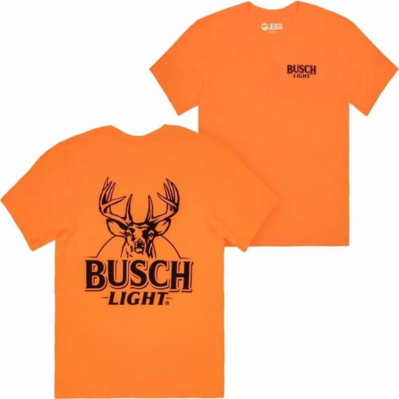 Busch 898269-medium Light Blaze Buck Front & Back Print T-Shirt - Blaze Orange - Medium