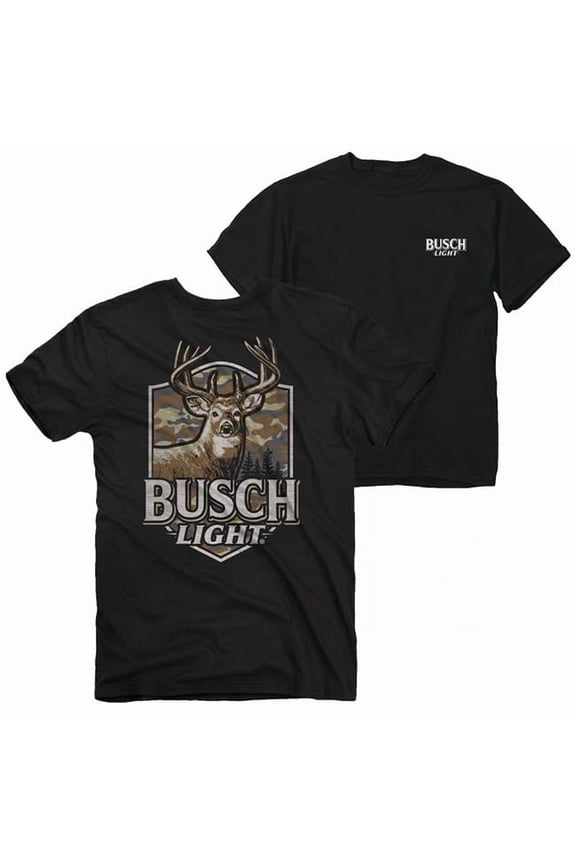 890521-xlarge Light Buck Camo Shield Front & Back Print T-Shirt - Extra Large
