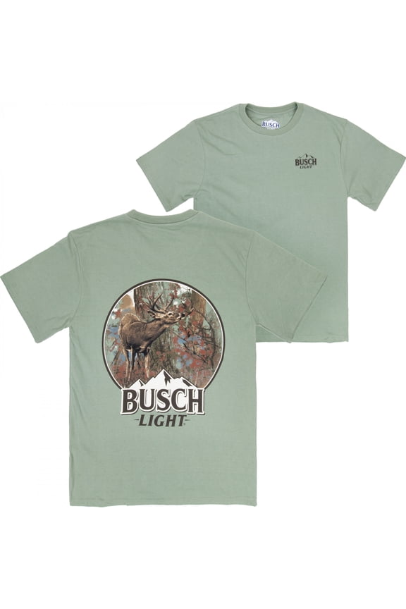 Buck in the Woods Front and Back Print T-Shirt-Medium