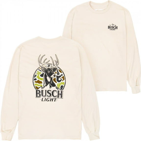 Busch Light Deer Hunting Camo Logo Long Sleeve Shirt-Small