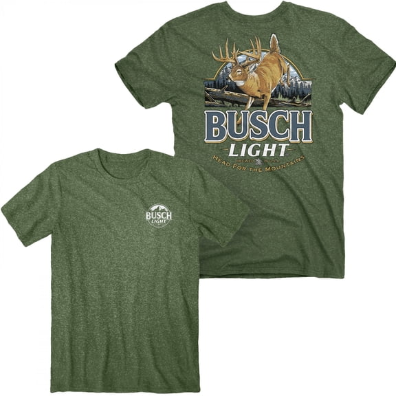Busch Light Deer Label Front and Back Print T-Shirt-Large