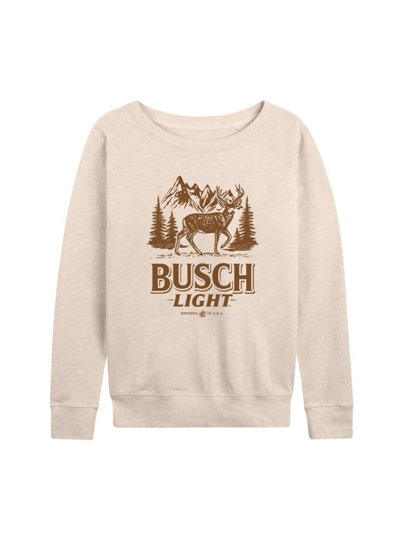 - Women's Lightweight French Terry Wide Neck Long Sleeve Graphic Shirt