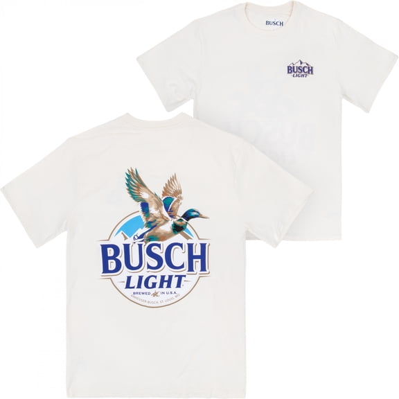 Busch Light Duck in Flight Front and Back Print T-Shirt-XLarge