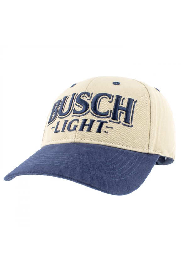 Embroidered Logo Snapback Natural Blue Cotton Hat