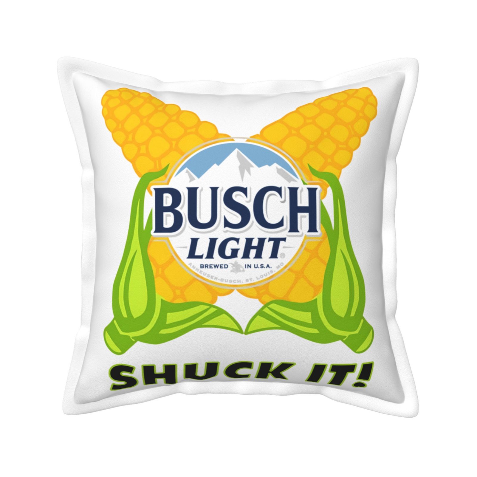 Busch Light Faux Leather Decorative Throw Pillow Covers Modern Solid