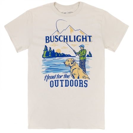 Busch Light Head for The Outdoors Lake Fishing T-Shirt-Medium