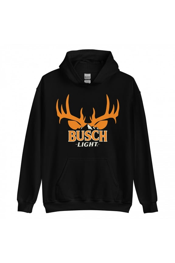 Light Hunter Orange Big Buck Antlers Hoodie-XLarge