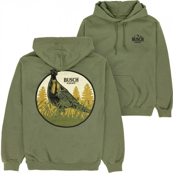 Busch Light Hunting Can Art Pheasant Frame Front Back Print Hoodie-3XLarge