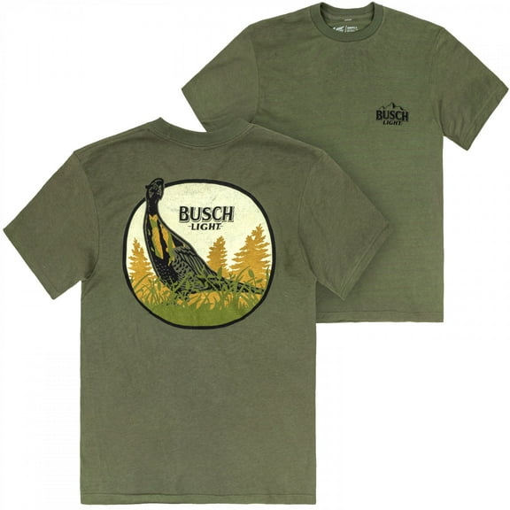 Busch Light Hunting Can Art Pheasant Frame Front Back Print T-Shirt-2XLarge