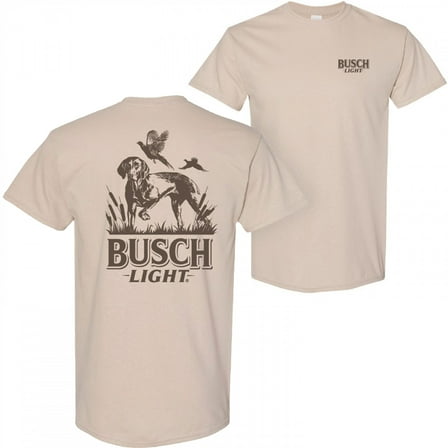 Busch Light Hunting Dog Front and Back Print T-Shirt-Small