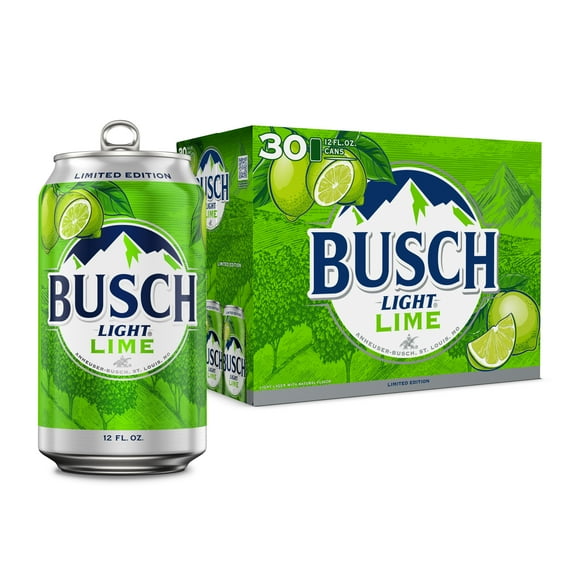Busch Light Lime American Beer 30 pack 12 fl oz Aluminum Cans 4.1% ABV