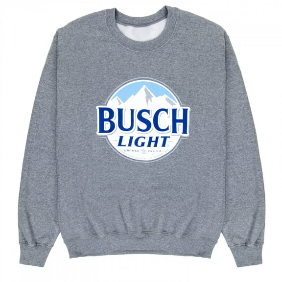 Busch Light Logo Grey Crewneck Sweatshirt-Medium