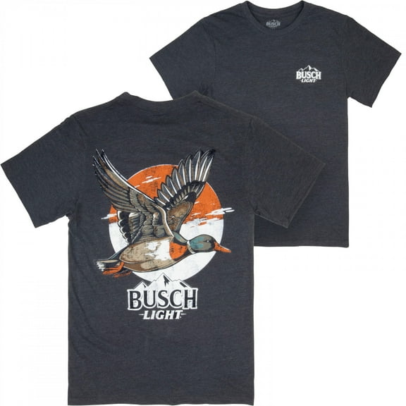 Busch Light Mallard Flight Front and Back Print T-Shirt-XLarge