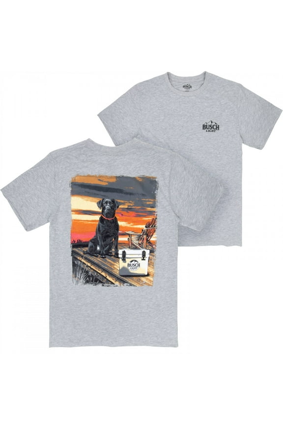 Light Man's Best Friend at The Lake Front and Back Print T-Shirt-Large