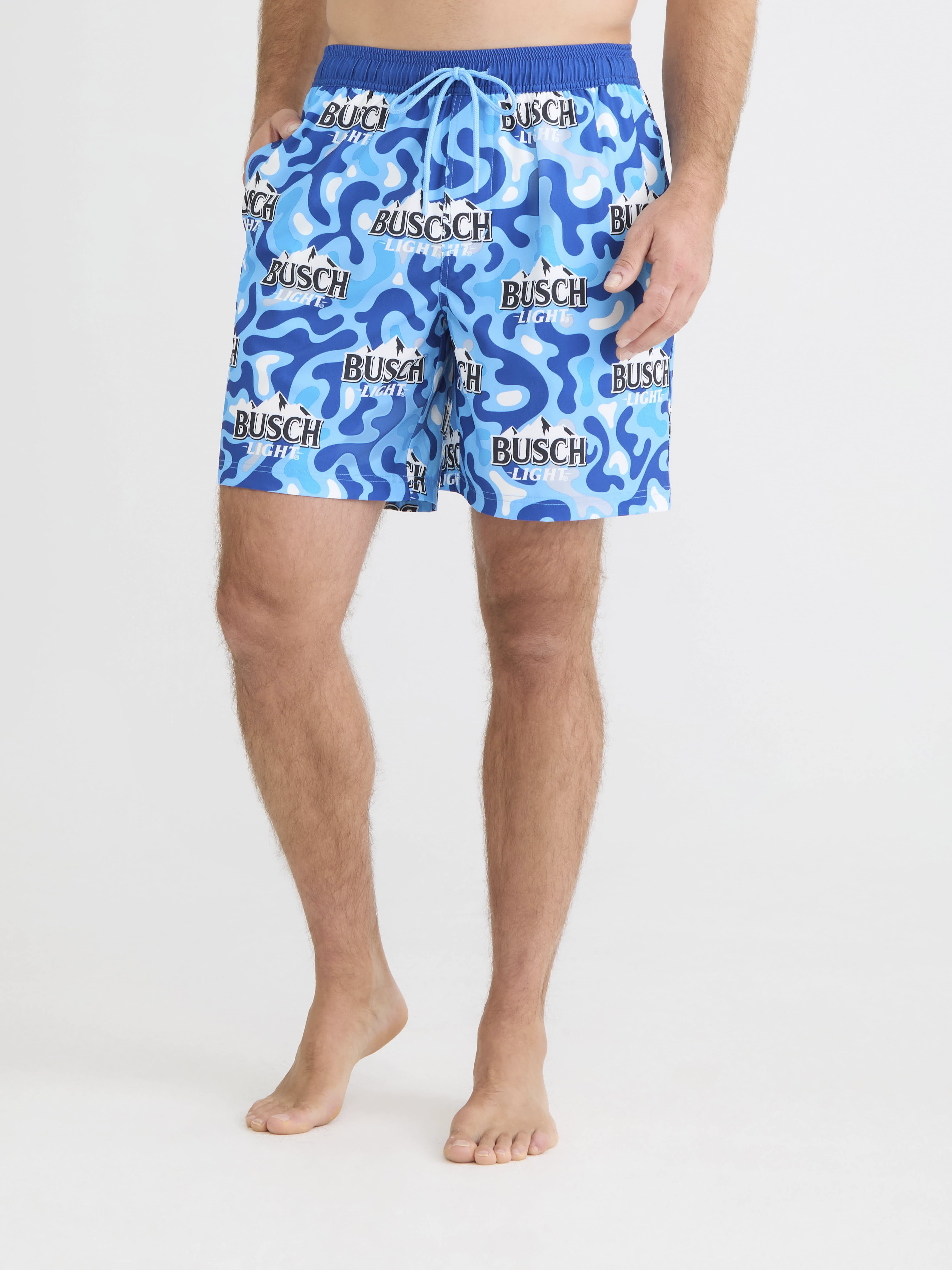 Busch Light Men's Printed Swim Board Shorts, Sizes S-3XL