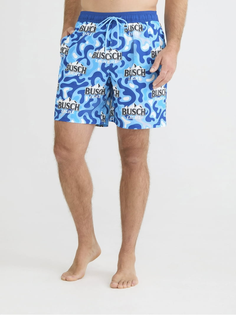 Busch Light Men's Printed Swim Board Shorts, Sizes S-3XL - Walmart.com