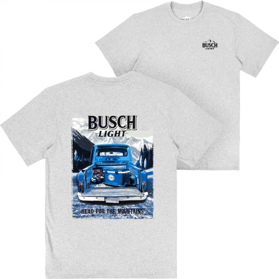 Busch Light Mountain Trucking Front and Back Print T-Shirt-XLarge
