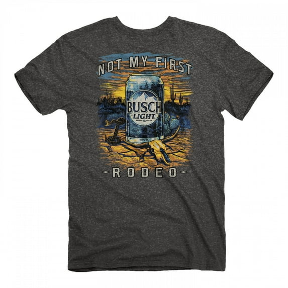 Busch Light Not My First Rodeo Desert Front and Back Print T-Shirt-Medium