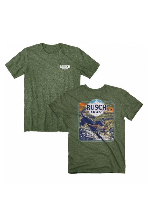 890813-medium Light Pheasant Hunt Front & Back T-Shirt, Green - Medium