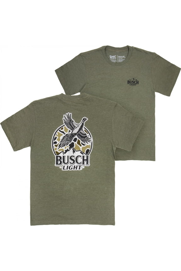 Light Pheasant Hunting Camo Logo Forest Green T-Shirt-Small