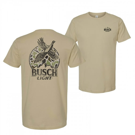 Busch Light Pheasant Hunting Camo Logo T-Shirt-2XLarge