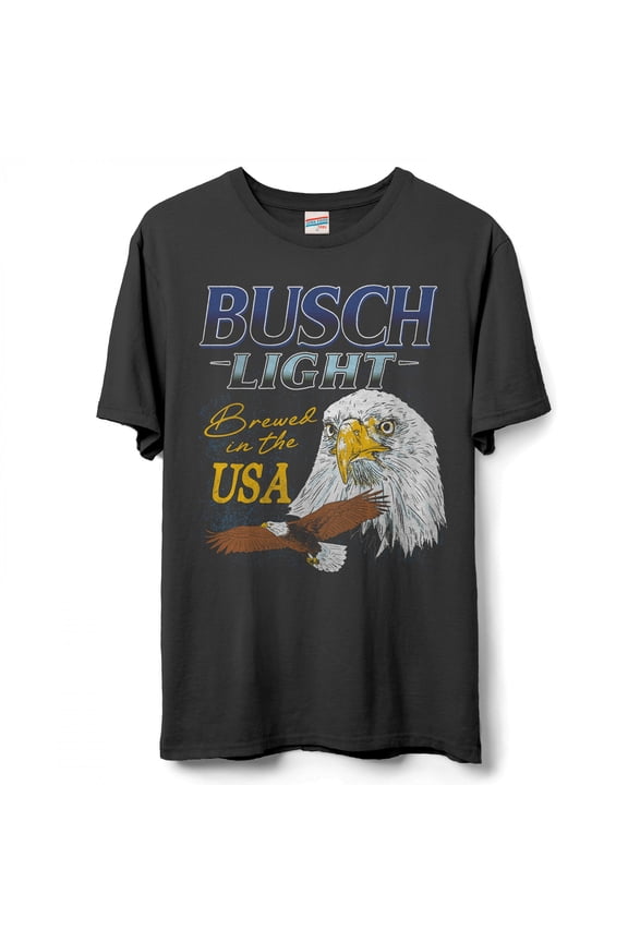 Junk Food Clothing 883092-medium Busch Light USA Bald Eagle Flea Market T-Shirt for Unisex, Black - Medium