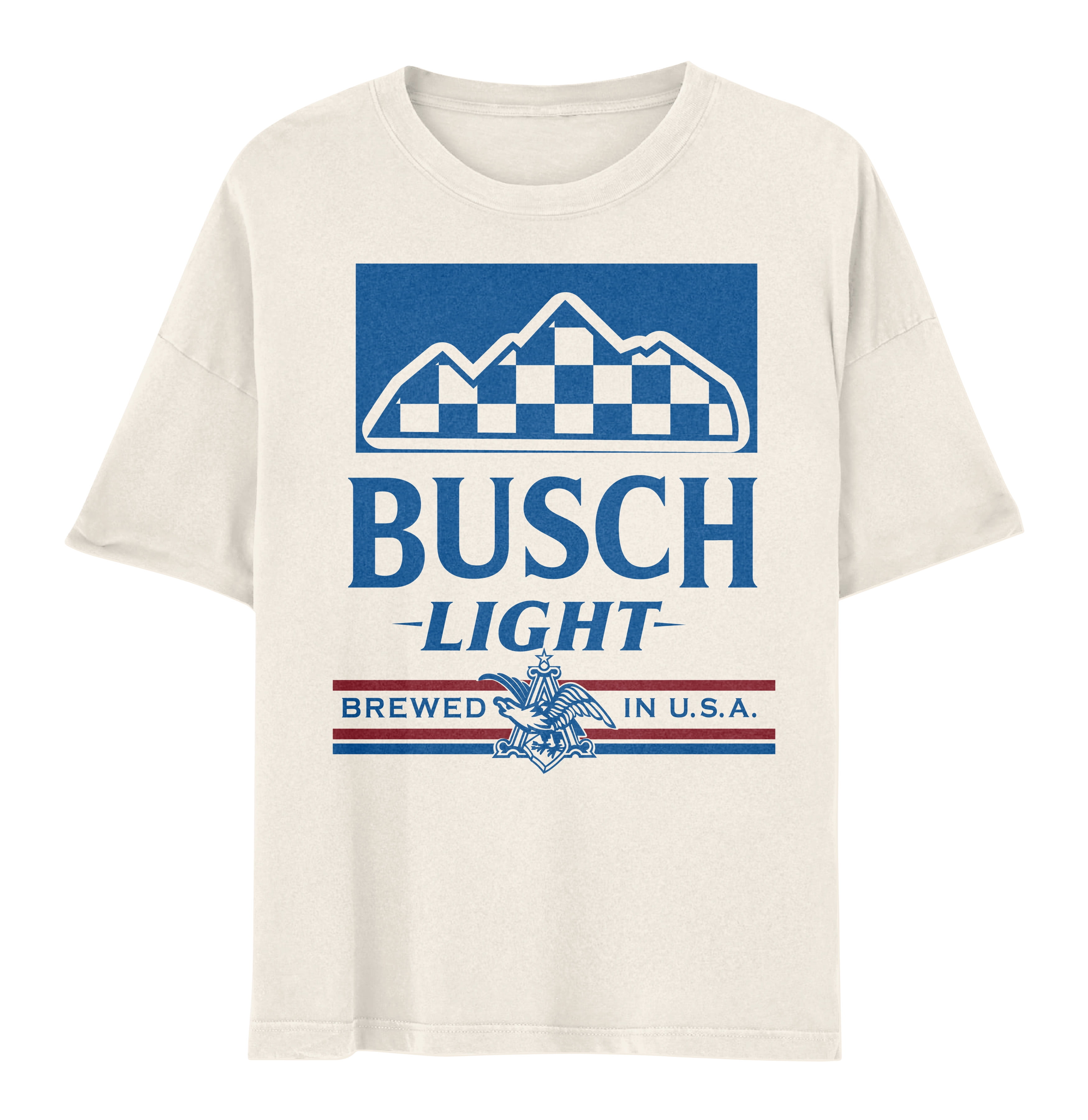 Busch Light USA Merchandise T-Shirt, Men's and Women's Short Sleeve Tee  Apparel (Beige, S-XXL) - Walmart.com, image size:3500x3603