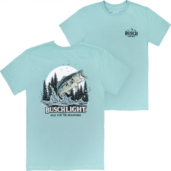 Busch Light Wild Bass Front and Back Print T-Shirt-2XLarge