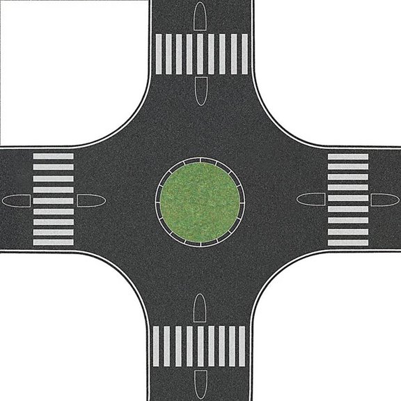 Busch N Scale Street/Roadway 4-Way Roundabout Intersection 6-3/8 x 6-3/8in.