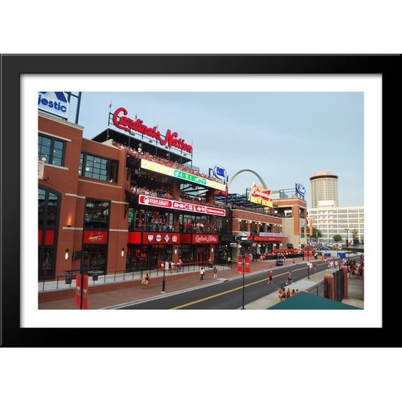 Busch Stadium 40x28 Large Black Wood Framed Print Art - Home of the St. Louis Cardinals