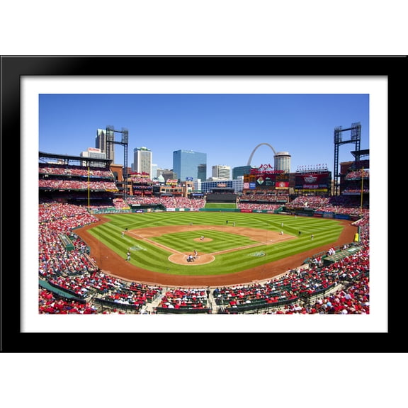 Busch Stadium 40x28 Large Black Wood Framed Print Art - Home of the St. Louis Cardinals