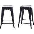 Buschman Black 24 Inch Counter Height Metal Bar Stools Indoor/Outdoor
