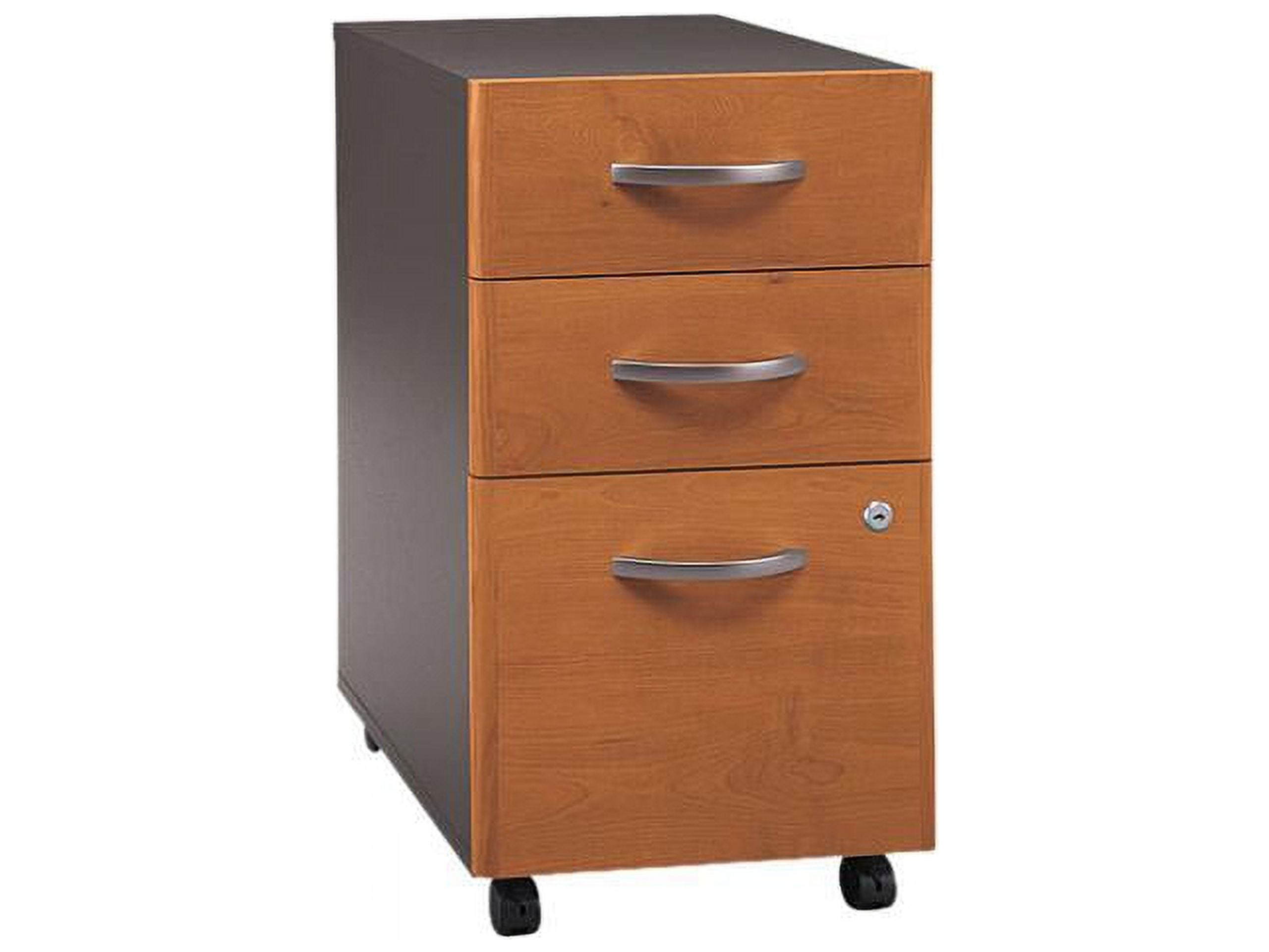 Cherry Mobile 3-Drawer Lockable Filing Cabinet