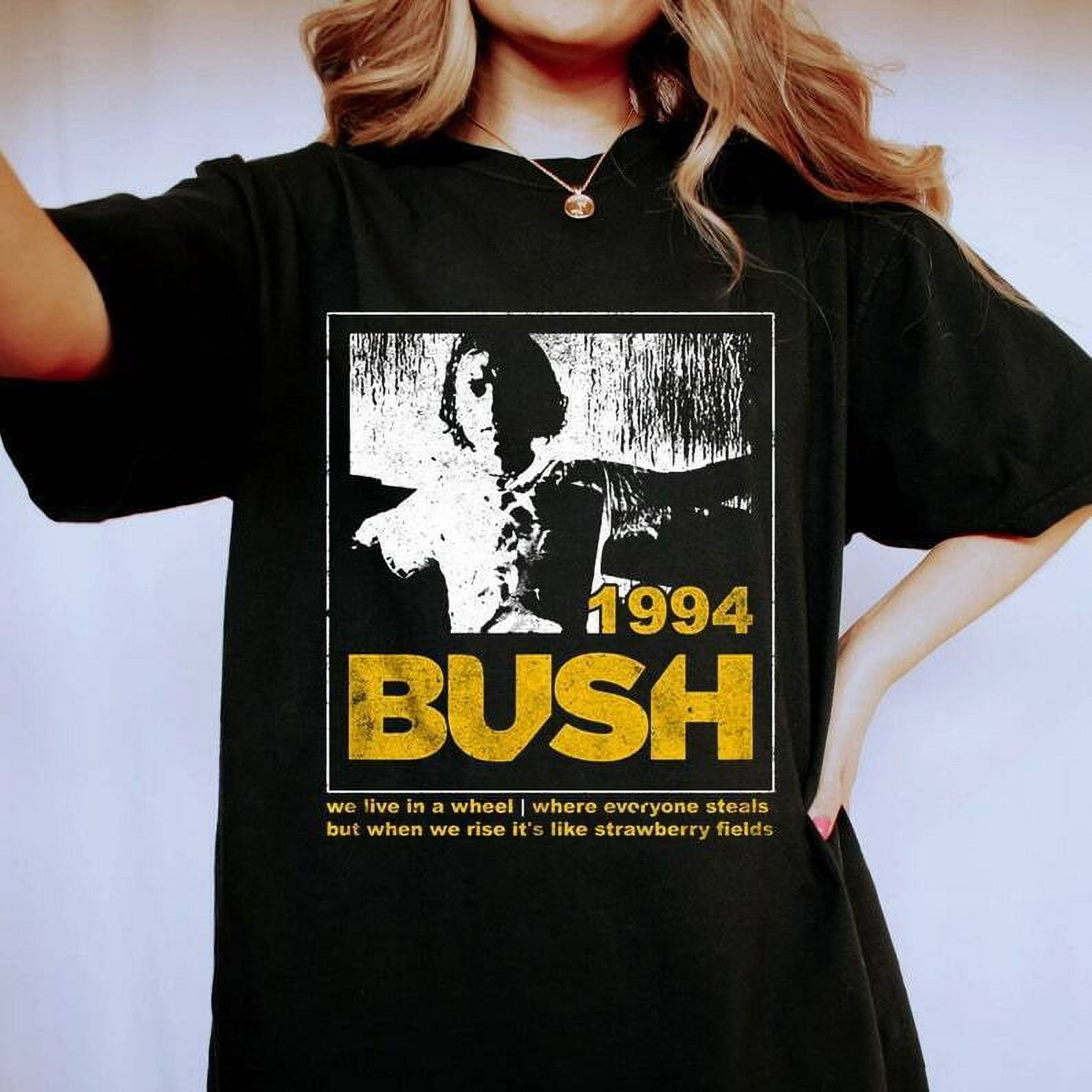 Bush Alt Rock Band T Shirt, Glycerine Lyrics 1994
