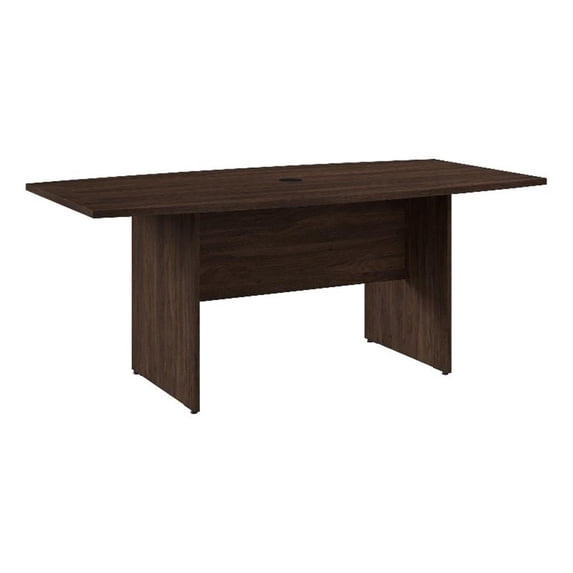 Bush Business 72W Boat Shaped Conference Table in Black Walnut - Engineered Wood