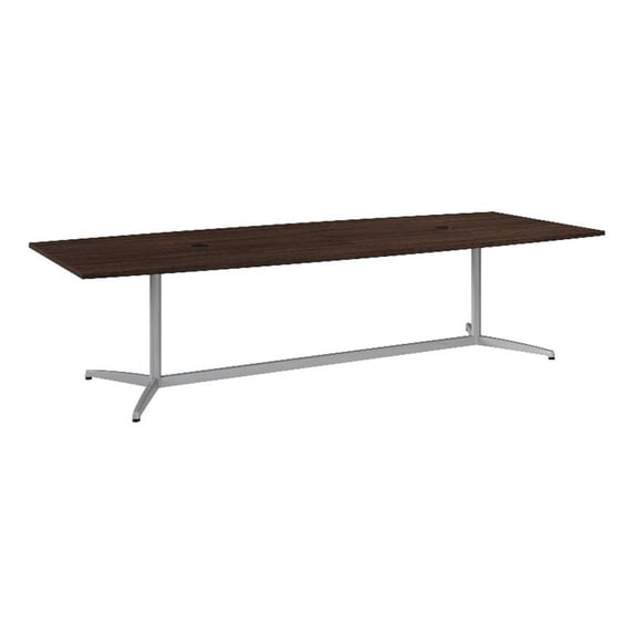 Bush Business Furniture 120W x 48D Boat Shaped Conference Table in Black Walnut