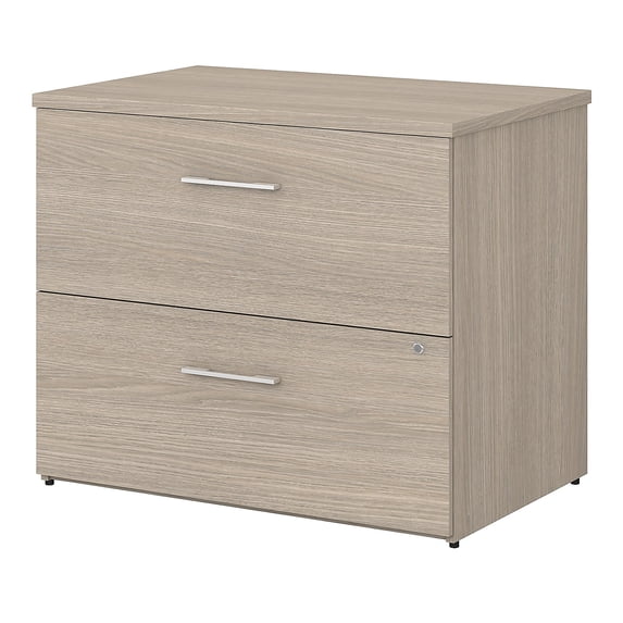Bush Business Furniture 2-Drawer Lat File Cabinet Locking Letter/Legal Sand Oak 35.67" OFF136SOSU