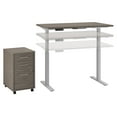 thumbnail image 1 of Bush Business Furniture 48W x 30D Height Adjustable Desk w/Storage Cocoa/Cool Gray Metallic, 1 of 8