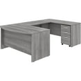 thumbnail image 1 of Bush Business Furniture 59" U-Shaped Desk with Mobile File Cabinet Platinum Gray STC005PGSU, 1 of 8