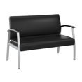 thumbnail image 1 of Bush Business Furniture Arrive Waiting Room Loveseat with Arms in Black Vinyl, 1 of 10